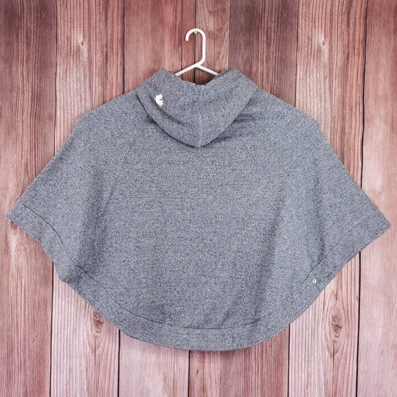 Rare Roots Canada Salt & Pepper Grey Hooded Poncho Cape One Size Fleece - Picture 2 of 11